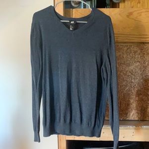 H&M blue large v-neck sweater